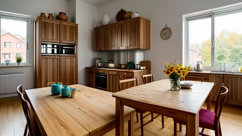Holzbausteine auf dem Dielenboden im sonnigen Wohnzimmer einer Kölner Wohnung
